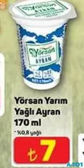 YÖRSAN YARIM YAĞLI AYRAN 170 ML YÖRSAN YARIM YAĞLI AYRAN 170 ML